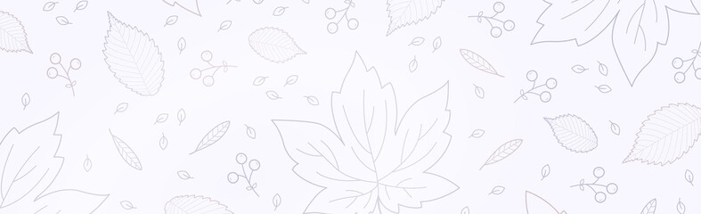 Fototapeta White background with many autumn foliage - Vector obraz