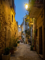 Old street of Ortigia at night