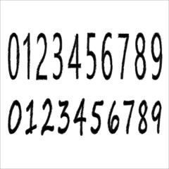 Printed and uppercase numbers isolated on a white background.