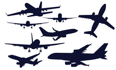 airplane set silhouette 