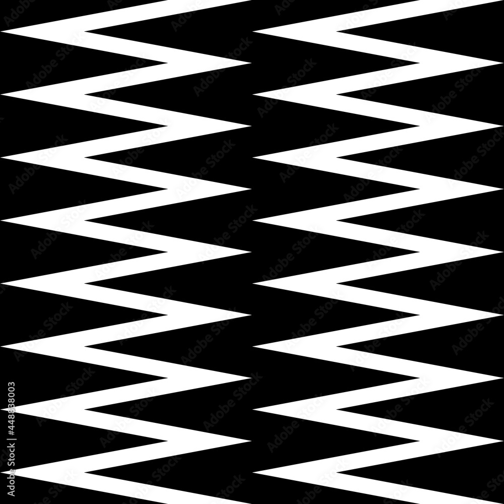 Poster Black toothed wallpaper. Large size of zig zag pattern. Vector sample.