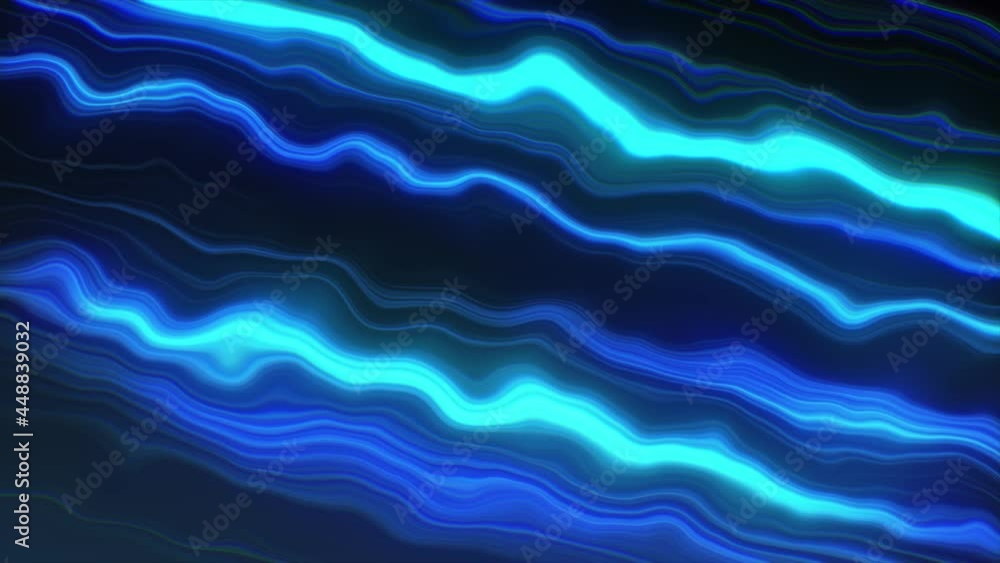 Poster abstract fractal neon background of bright lines. glowing stripes. 3d animation of a seamless loop