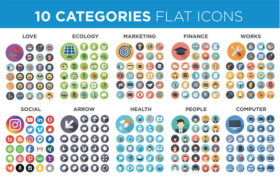 Flat icons - collections