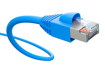LAN Ethernet Network Cable, 3D rendering - obrazy, fototapety, plakaty