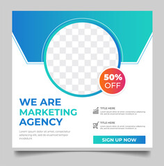 Online marketing agency social media post advertising template design