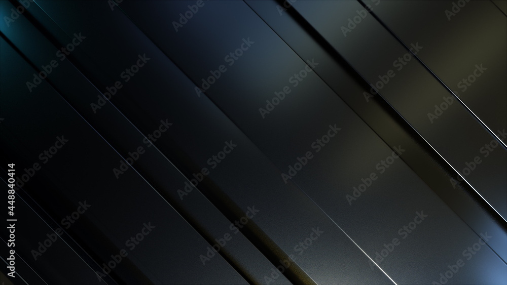 Poster steel 3d render sheet with technological lines. chrome plated gradient surface with simple industria