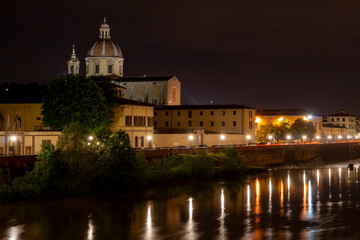 Plakat Night shot of the San Frediano church in Florenc