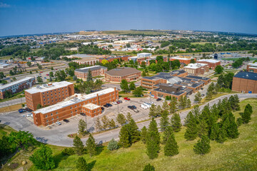 Aerial View of a University in Rapid City, South Dakota during Summer