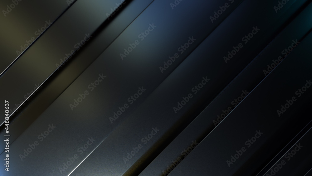 Poster steel 3d render sheet with technological lines. chrome plated gradient surface with simple industria