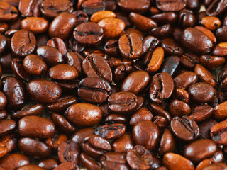 Roasted coffee beans background