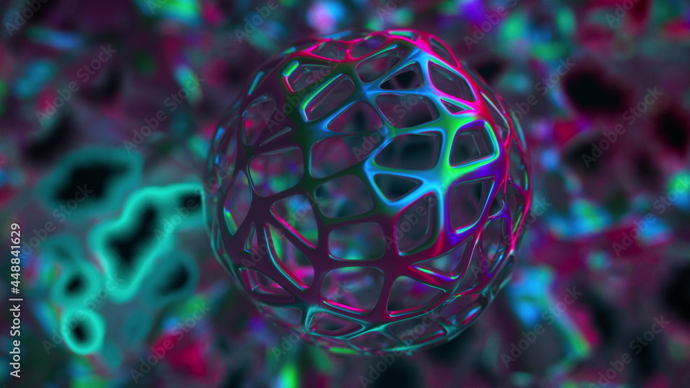 Poster rainbow glass composition, 3d rendering. computer generated abstract background.