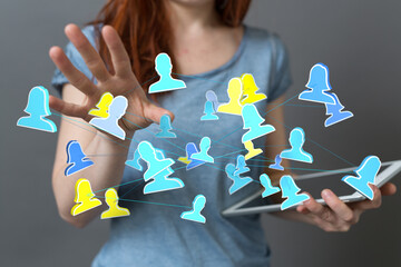 videoconference group of people talking in social network