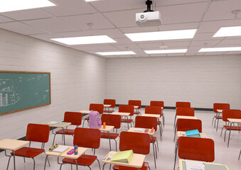 classroom scene background teacher view