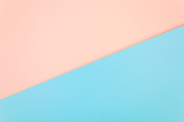Abstract pink and blue pastel colored paper texture. Geometric shapes and lines. Minimalist background. Flat lay. Copy space. © DRasa