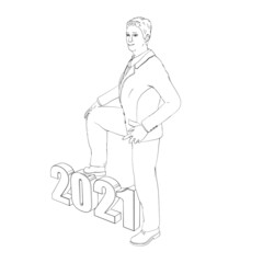 Fototapeta na wymiar 2021 Jahr - Geschäftsjahr - P3