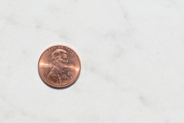 Penny on White Background