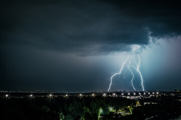 Fototapeta na wymiar lightning in the night