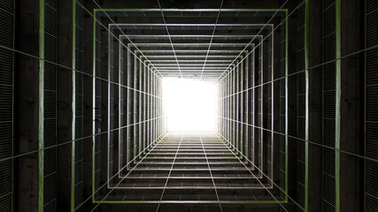 Low angle shot of a modern apartment complex under the lights in Hong Kong, China © Joshua Kathey/Wirestock