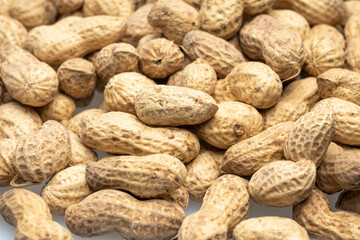 inshell peanuts close-up, organic peanuts