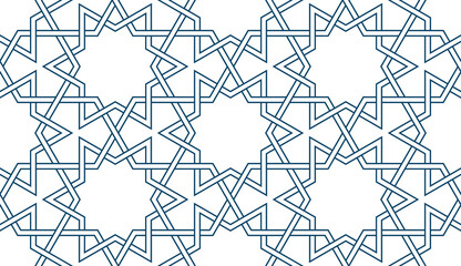 Geometric Islamic Seamless Pattern for decoration greeting card or interior. Vector Illustration.