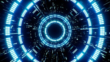 Blue Circle Light Technology Sci fi Background