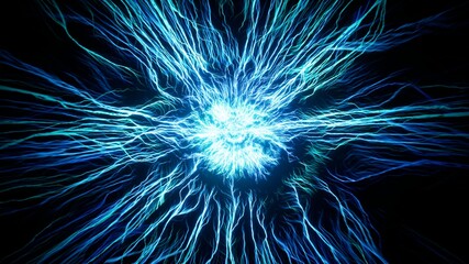 Glowing Blue Nerves Line Effect Abstract Background