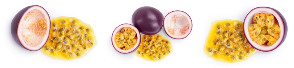 passion fruit isolated on white background. maracuya with full depth of field