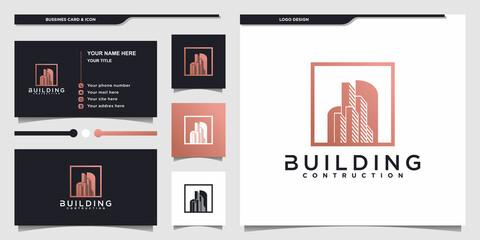 Fototapeta na wymiar Modern construction building logo design for business company Premium Vecto