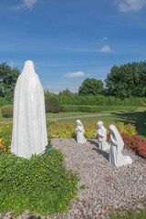 Shrine, the Basilica of the Virgin Mary in Chelm in eastern Poland near Lublin. Rosarium or rosary...