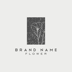 Botanical floral illustration logo design vector