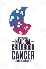 September is National Childhood Cancer Awareness Month. Holiday concept. Template for background, banner, card, poster with text inscription. Vector EPS10 illustration.