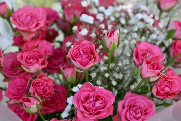 bouquet of pink roses