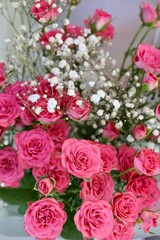 bunch of pink roses