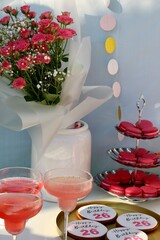 still life with tea and flowers