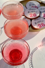 pink cocktail in the birthday