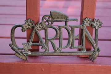 Garden Sign on a Deck