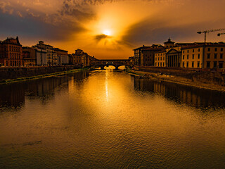 sunset over the river