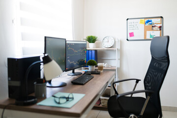 Modern office desk to work as a professional freelance