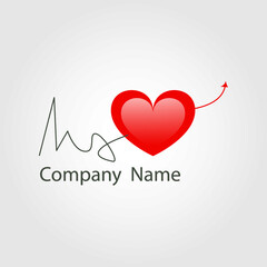 Heart Logo vector template. Cardiology Medical healthcare Logotype concept icon.