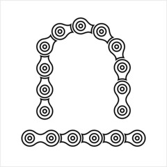 Bike Chain Icon, Drive Wheel Roller Chain