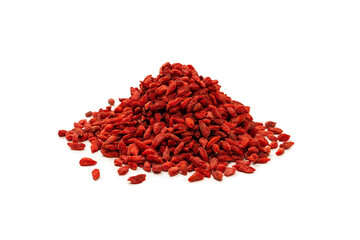 Red berries goji isolated on a white background.