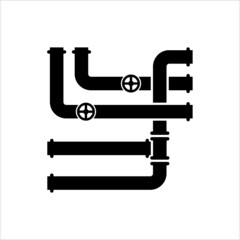 Pipe Icon, Pipe Fitting Icon, Water, Gas, Oil Pipeline, Plumbing Work