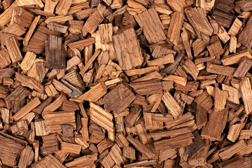 Wooden chips of oak