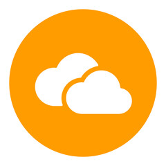 Two clouds vector flat glyph icon. Weather sign