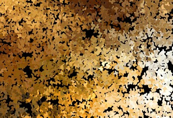 Dark Orange vector backdrop with memphis shapes.