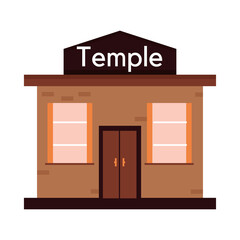 Isolated flat temple building icon