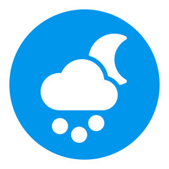 Moon cloud snow grain vector icon. Weather sign