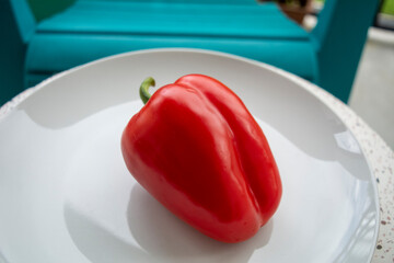 Red Bell Pepper from my Garden, Whole