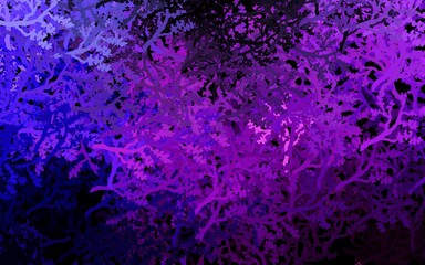 Obraz premium Dark Purple, Pink vector abstract background with trees, branches.