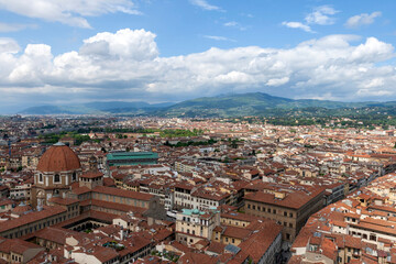 Fototapeta na wymiar Red rooftops of Florence